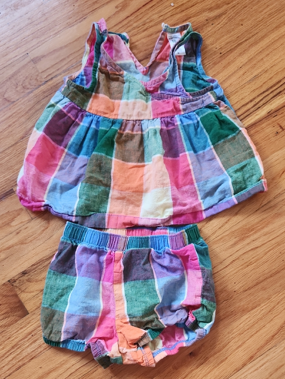 Carters 2 Piece Camisole Shorts Summer Plaid Set- 18M